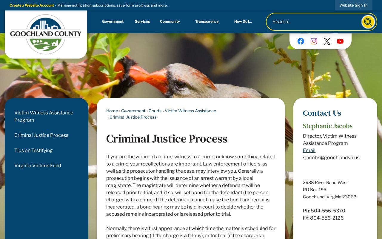 Goochland County criminal history process page